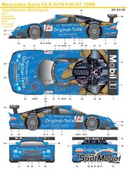 SK Decals: Marking / livery 1/24 scale - Mercedes Benz CLK-GTR Persson Motorsport Team sponsored by Original-Teile #11, 12 - Christophe Bouchut (FR) + Bernd Maylnder (DE), Marcel Tiemann (DE) + Jean-Marc Gounon (FR) - FIA GT Championship 1998 - water slide decals, assembly instructions and painting instructions - for Tamiya references TAM24195, TAM24201 and TAM24214