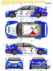 SK Decals: Marking / livery 1/24 scale - BMW 320i E46 BMW Team Italy - Spain Team #4 - Alessandro 'Alex' Zanardi (IT) - World Touring Car Championship (WTCC) 2005 - water slide decals, assembly instructions and painting instructions - for Nunu references PN24033, NU-24033, PN24033.OUTLET, PN24047 and NU-24047