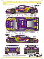 SK Decals: Decoracin escala 1/24 - Audi R8 LMS Evo GT3 Equipo X Works patrocinado por ATeam N 33 - Shaun Thong (CN) + Takeshi Kimura (JP) - Autobacs Super GT Series 2020 - calcas de agua y manual de instrucciones - para las referencias de Nunu PN24026 y NU24026