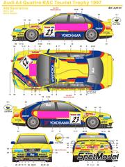 SK Decals: Decoracin escala 1/24 - Audi A4 Quattro Equipo Abt Sportline patrocinado por RB Yokohama N 23, 24 - Christian Abt (DE), Kris Nissen (DE) - RAC Tourist Trophy 1997 - calcas de agua y manual de instrucciones - para las referencias de Nunu PN24035 y PN24035-UNBOX