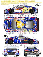 SK Decals: Decoracin escala 1/24 - Audi R8 LMS Evo GT3 Equipo Audi Sport Asia X Works N 38 - Marchy Lee (HK) - Macau GT Cup 2020 - calcas de agua e instrucciones de colocacin - para las referencias de Nunu PN24026 y NU24026