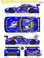 SK Decals: Marking / livery 1/24 scale - Mercedes AMG GT Evo  Craft-Bamboo Racing Team sponsored by Tarmac Works #77 - Maro Rene Engel (DE) - Galaxy Entertainment Macau GT Cup  2022 - water slide decals and placement instructions - for Tamiya references TAM24345 and TAM24350