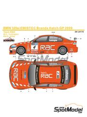 SK Decals: Marking / livery 1/24 scale - BMW 320si E90 RAC Team #4, 44 - Colin Turkington (GB), Stephen Jelley (GB) - Brands Hatch BTCC 2009 - water slide decals and placement instructions - for Nunu references PN24037, NU-24037 and PN24037-UNBOX