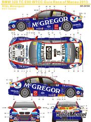 SK Decals: Decoracin escala 1/24 - BMW 320si E90 Equipo ROAL Motorsport patrocinado por McGregor, TW Steel N 15 - Tom Coronel (NL) - Guia Race de Macau 2013 - calcas de agua e instrucciones de colocacin - para las referencias de Nunu PN24037, NU-24037 y PN24037-UNBOX