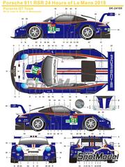 SK Decals: Marking / livery 1/24 scale - Porsche 911 991 GT3 RSR Porsche GT Team #91 - Richard Lietz (AT) + Gianmaria Bruni (IT) + Frdric 'Mako' Makowiecki (FR) - 24 Hours Le Mans 2018 - water slide decals and placement instructions - for Nunu reference PN24040