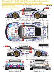 SK Decals: Marking / livery 1/24 scale - Porsche 911 GT3 RSR Porsche GT Team sponsored by Mobil1 #911, 912 - Patrick Pilet (FR) + Nick Tandy (GB) + Frdric 'Mako' Makowiecki (FR), Laurens Vanthoor (BE) + Mathieu Jaminet (FR) + Earl Bamber (AU) - Petit Le Mans, IMSA WeatherTech SportsCar Championship 2018 - water slide decals and placement instructions - for Nunu reference PN24040