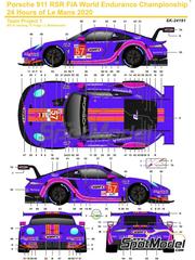SK Decals: Marking / livery 1/24 scale - Porsche 911 GT3 RSR Project 1 Team sponsored by Wynn's #57 - Jeroen Bleekemolen (NL) + Felipe Fraga (BR) + Ben Keating (US) - 24 Hours Le Mans 2020 - water slide decals and placement instructions - for Nunu reference PN24040