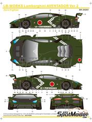 SK Decals: Marking / livery 1/24 scale - Lamborghini Aventador Liberty Walk LB Works Version 2 Zero Fighter - water slide decals and placement instructions - for Aoshima reference AOSH-059951