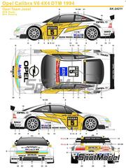 SK Decals: Marking / livery 1/24 scale - Opel Calibra V6 4X4 Joest Racing Team sponsored by Mobil 1 #5, 6 - Manuel Reuter (DE), Keijo Erik 'Keke' Rosberg (FI) - DTM - Deutsche Tourenwagen Masters 1994 - water slide decals and assembly instructions - for Tamiya references TAM24149 and 24149
