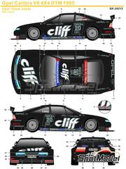 SK Decals: Decoracin escala 1/24 - Opel Calibra V6 4X4 Equipo Joest Racing patrocinado por Cliff N 20 - Jyrki Juhani 'JJ Lehto' Jarvilehto (FI) - DTM - Deutsche Tourenwagen Masters 1995 - calcas de agua y manual de instrucciones - para la referencia de Tamiya TAM24157