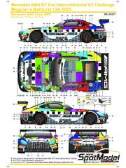 SK Decals: Marking / livery 1/24 scale - Mercedes AMG GT3 Evo GruppeM Racing Team #888 - Maro Rene Engel (DE) + Mikal Grenier (CA) + Maxime Martin (BE) - 12 hours Bathurst 2025 - water slide decals and placement instructions - for Tamiya references TAM24345 and TAM24350