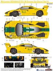SK Decals: Decoraci�n escala 1/24 - McLaren Senna GTR LM - Set A patrocinado por Ueno Clinic, Harrods N� 51, 59 - calcas de agua e instrucciones de colocaci�n - para las referencias de Tamiya TAM24355, T24355 y TAM24355ST