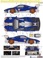 SK Decals: Marking / livery 1/24 scale - McLaren Senna GTR LM Dress Up - Set B sponsored by Gulf, Elf #24, 50 - water slide decals and placement instructions - for Tamiya references TAM24355, T24355 and TAM24355ST image