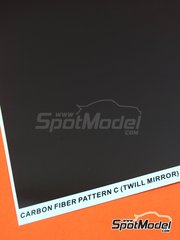 SK Decals: Calca de trama de fibra de carbono escala 1/24 - Fibra de carbono con trama diagonal en espejo - calcas de agua