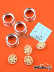 SK Decals: Rims 1/24 scale - Mitsubishi Starion Group A - resin parts, turned metal parts and water slide decals - for Beemax Model Kits reference B24023 - 4 units image