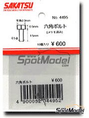 Sakatsu: Detail - Hex bolt 0.9mm subtend plated - 10 units