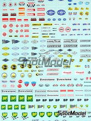 Sakatsu: Decals 1/32 scale - Sponsors 1960-1970: Autolite, NGK, BP, Firestone, Pure, Campagnolo, Carello, Goodyear, ...