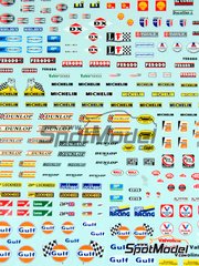 Sakatsu: Decals 1/32 scale - Sponsors 1960-1970: Shell, Castrol, Ferodo, Michelin, Dunlop, Gulf, Valvoline, Trico, Ducellier, ...