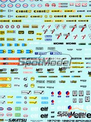 Sakatsu: Decals 1/32 scale - Sponsors 1970-1980: Esso, Cibie, Koni, Bilstein, STP, Facom, Marchell, Bosch, BBS, Elf, Sabelt, Arai, Arenox, ...