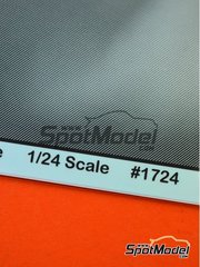 Scale Motorsport: Calca de trama de fibra de carbono escala 1/24 - Fibra de carbono trama diagonal tono negro y transparante con textura de tamao pequeo - calcas de agua