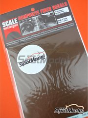 Scale Motorsport: Calca de trama de fibra de carbono escala 1/24 - Fibra de carbono trama diagonal tono bronce y negro con textura de tamao mediano - calcas de agua