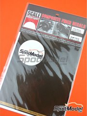 Scale Motorsport: Calca de trama de kevlar escala 1/12 - Kevlar trama cuadrada ambar y negro con textura de tamao super grande - calcas de agua