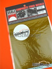 Scale Motorsport: Kevlar fiber decal 1/20 scale - Kevlar yellow on black with basket weave pattern big size - water slide decals