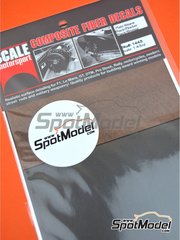 Scale Motorsport: Carbon fiber decal 1/43 scale - Small size plain weave carbon fiber pattern in black, pewter and bronze tones - water slide decals