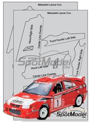 Scale Motorsport: Patron de fibra de carbono en calca escala 1/24 - Mitsubishi Lancer Evo VI Grupo A - calcas de agua e instrucciones de colocacin - para la referencia de Tamiya TAM24220