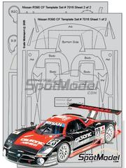 Scale Motorsport: Carbon fibre pattern decal set 1/24 scale - Nissan R390 GT1 - water slide decals and placement instructions - for Tamiya reference TAM24192