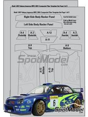 Scale Motorsport: Patron de fibra de carbono en calca escala 1/24 - Subaru Impreza WRC 2001 - calcas de agua e instrucciones de colocacin - para las referencias de Tamiya TAM24240 y TAM24250