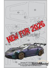 Scale Motorsport: Patron de fibra de carbono en calca escala 1/24 - Porsche 911 992 GT3 RS - calcas de agua y manual de instrucciones - para la referencia de Tamiya TAM24370