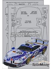 Scale Motorsport: Carbon fibre pattern decal set 1/24 scale - Porsche 911 GT1 - water slide decals and placement instructions - for Tamiya references TAM24186, TAM24208 and TAM24264