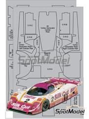 Scale Motorsport: Carbon fibre pattern decal set 1/24 scale - Jaguar XJR-9 LM - water slide decals and placement instructions - for Tamiya reference TAM24084