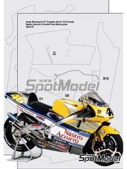 Scale Motorsport: Carbon fibre pattern decal set 1/12 scale - Honda NSR 500 - water slide decals and assembly instructions - for Tamiya references TAM14082 and TAM14087