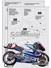 Scale Motorsport: Carbon fibre pattern decal set 1/12 scale - Suzuki RGV-Gamma XR-89 - water slide decals and assembly instructions - for Tamiya references TAM14081 and TAM14083