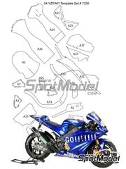 Scale Motorsport: Patron de fibra de carbono en calca escala 1/12 - Yamaha YZR-M1 2004 - calcas de agua y manual de instrucciones - para las referencias de Tamiya TAM14098 y TAM14100