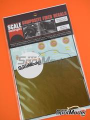 Scale Motorsport: Patron de fibra de carbono en calca escala 1/24 - Porsche 911 GT1 Carrocera carbono patrocinado por Warsteiner, Mobil1 - Tests de las 24 Horas de Le Mans 1996 - calcas de agua e instrucciones de colocacin - para las referencias de Tamiya TAM24186 y TAM24264