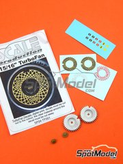 Scale Production: Detalle escala 1/24 - BBS Turbo Fan 15 y 16 pulgadas - piezas de resina, calcas de agua y piezas de metal blanco - 2 unidades