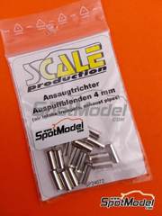 Scale Production: Air funnel 1/24 scale - Air intake trumpets, Exhaust pipes - metal parts - 16 units