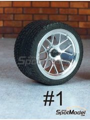 Scale Production: Nuts 1/24 scale - Central wheel hub nut - Black - other materials - 4 units image