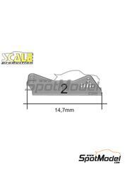 Scale Production: Detail 1/24 scale - Side mount seat brackets - type 2 - 3D printed parts - 2 units