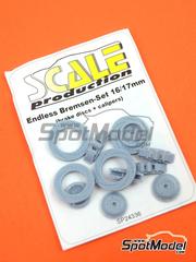 Scale Production: Brakes 1/24 scale - Endless System 16/17mm - 3D printed parts - 4 + 4 units
