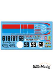 Scale Production: Marking / livery 1/24 scale - Porsche 911 RSR 2.8 - Porsche 934/5 Brumos Racing Team sponsored by Garrard #59, 61 - Hurley Haywood (US) + Peter Gregg (US), Jim Busby (US) + Peter Gregg (US) - 12 Hours Sebring, 24 Hours of Daytona 1973 and 1977 - water slide decals and placement instructions