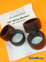 Scale Production: Tyre set 1/24 scale - 18 inches slicks - rubber parts - 4 units