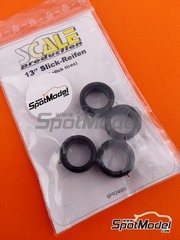 Scale Production: Tyre set 1/24 scale - Slicks 13 inches - rubber parts - 4 units