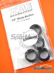 Scale Production: Tyre set 1/24 scale - Slicks 15 inches set 1 - rubber parts - 4 units
