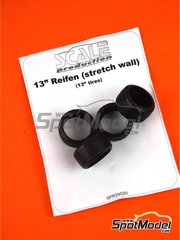 Scale Production: Tyre set 1/24 scale - 13" stretch wall tyre set - rubber parts - 4 units