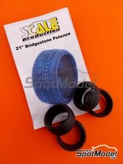 Scale Production: Tyre set 1/24 scale - Bridgestone 21 inches Stretch Wall - rubber parts - 4 units