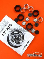 Scale Production: Rims and tyres set 1/24 scale - ATS 13 inches with slick rytes - metal parts and resin parts - 4 units image